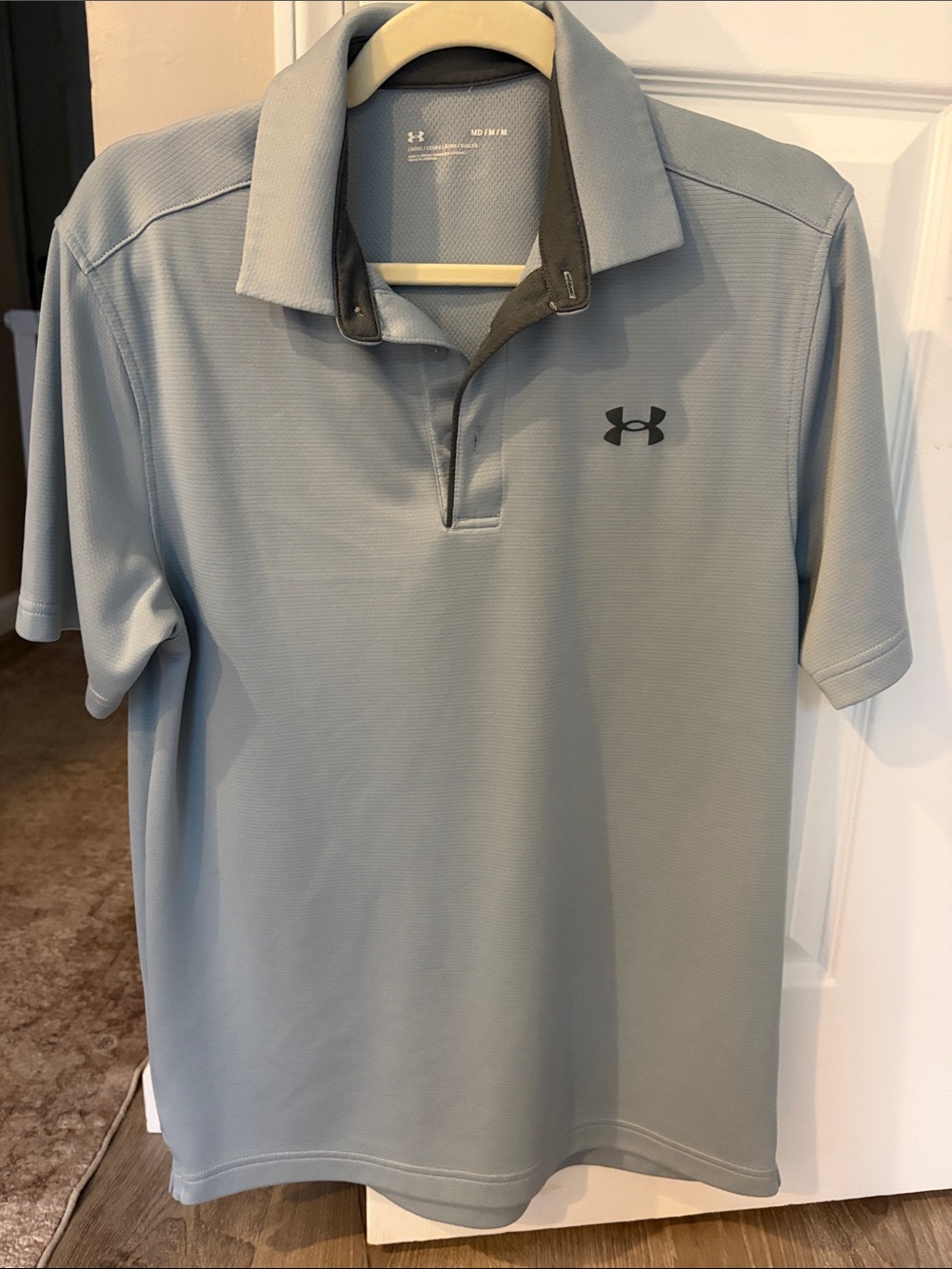 Under Armour Light Blue Polo with Dark Gray Trim